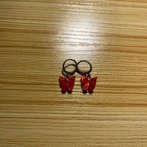 Red Butterfly Earrings